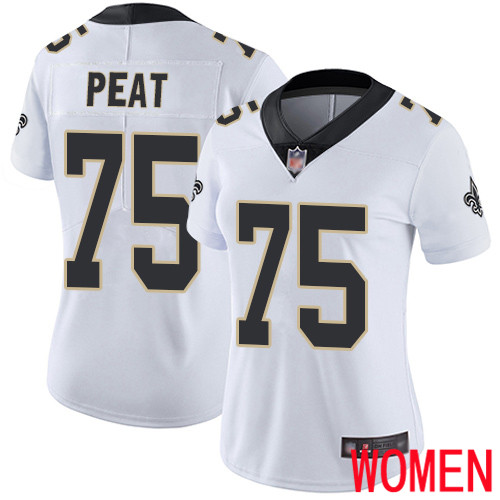 New Orleans Saints Limited White Women Andrus Peat Road Jersey NFL Football #75 Vapor Untouchable Jersey->youth nfl jersey->Youth Jersey